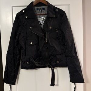 Black Bomber Jacket with Silver Details